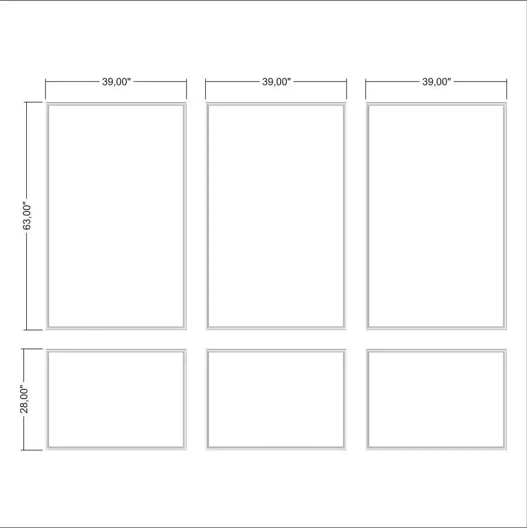 Dimensioned layout for a self-adhesive picture-frame wall molding kit